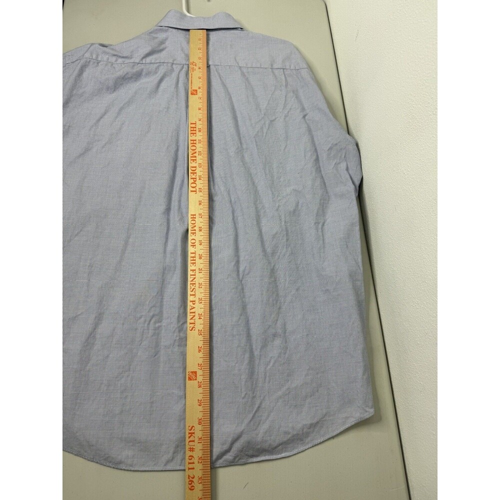 Vintage Tommy Hilfiger Blue White Button Long Sleeve Dress Shirt Mens 16.5/32-33 - Picture 11 of 13